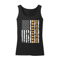 Product Total Solar Eclipse 2024 Totality Phases US American Flag Women’s Tank Top