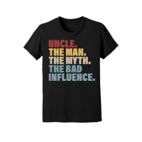 Product Vintage Fun Uncle Man Myth Bad Influence Funny Youth Jersey Tee