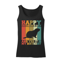 Product Happy Groundhog Day Birthday on 2nd February Retro Vintage T Shirt Women’s Tank Top