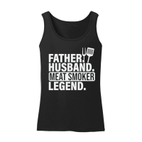 Product Mens Father Husband Meat Smoker Legend Grilling Dad Meat Smoking Women’s Tank Top