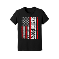 Product Senior 2024 American Flag USA Graduation Youth Jersey Tee