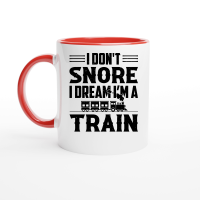 Product I Don't Snore I Dream I'm A Train Ceramic Mug with Color Inside