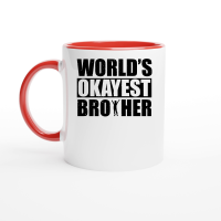 Product World's Okayest Brother Ceramic Mug with Color Inside