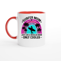 Product Surfer Mom Just Like a Regular Mom Only Cooler Ceramic Mug with Color Inside