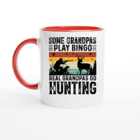 Product Some Grandpas Play Bingo Real Grandpas Go Hunting Ceramic Mug with Color Inside