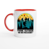 Product Think Outside No Box Necessary Hiking Ceramic Mug with Color Inside