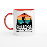 Product Hike More Worry Less Hiking Ceramic Mug with Color Inside