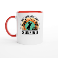 Product Just a Girl Who Loves Surfing Ceramic Mug with Color Inside