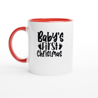 Product Babys First Christmas SVG Design Ceramic Mug with Color Inside