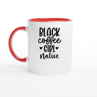 Product Black Coffee Girl Native 01 Ceramic Mug with Color Inside