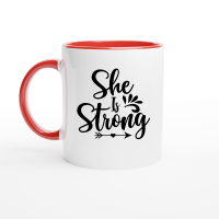 Product She Is Strong 01 Ceramic Mug with Color Inside