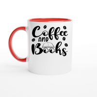 Product Coffee and books Ceramic Mug with Color Inside