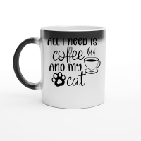 Product All I need is coffee and my cat Magic Ceramic Mug
