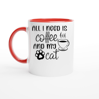 Product All I need is coffee and my cat Ceramic Mug with Color Inside