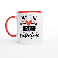 Product My Son is My Valentine Svg Ceramic Mug with Color Inside
