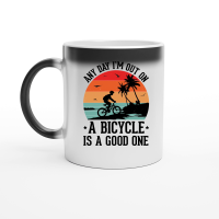 Product Any Day I'm Out on a Bicycle is a Good One Magic Ceramic Mug