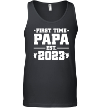 Product First Time Papa Est 2023 Unisex Tank Top