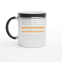 Product Total Solar Eclipse 2024 Totality Phases US American Flag 2t Magic Ceramic Mug