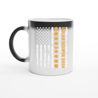 Product Total Solar Eclipse 2024 Totality Phases US American Flag Magic Ceramic Mug