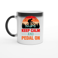 Product Keep Calm And Pedal On Cycling Magic Ceramic Mug