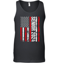 Product Senior 2024 American Flag USA Graduation Unisex Tank Top
