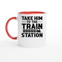 Product Take Him To The Train Station Ceramic Mug with Color Inside