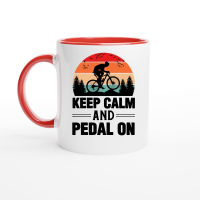 Product Keep Calm And Pedal On Cycling Ceramic Mug with Color Inside