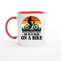 Product Never Underestimate an Old Man On a Bike Ceramic Mug with Color Inside