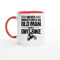 Product Never Underestimate an Old Man with a Dirt Bike Ceramic Mug with Color Inside