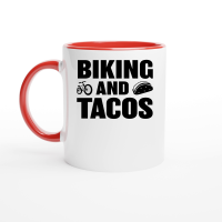 Product Biking and Tacos Ceramic Mug with Color Inside