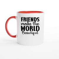 Product Friends Make the World Beautiful 01 Ceramic Mug with Color Inside