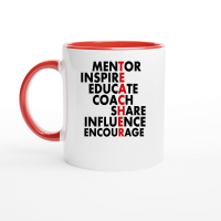 Product Mentor Inspire Educate Coach Share Influence Encourage 01 Ceramic Mug with Color Inside
