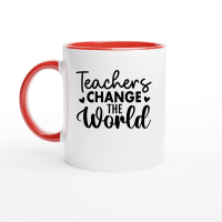 Product Teachers  Change the World 01 Ceramic Mug with Color Inside