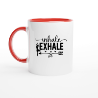 Product Inhale Exhale 01 Ceramic Mug with Color Inside