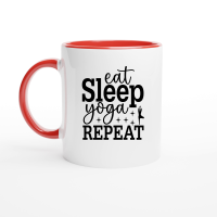 Product Eat Sleep Yoga Repeat 01 Ceramic Mug with Color Inside