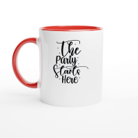Product The Party Starts Here SVG Design 01 Ceramic Mug with Color Inside