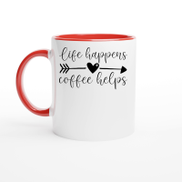 Product Life happens coffee helps Ceramic Mug with Color Inside