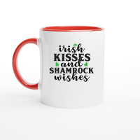 Product Irish Kisses and Shamrock Wishes SVG Cut File 01 Ceramic Mug with Color Inside