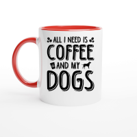 Product All I Need Coffee And My Dogs Ceramic Mug with Color Inside