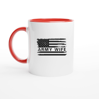Product USA Flag Army Wife Ceramic Mug with Color Inside