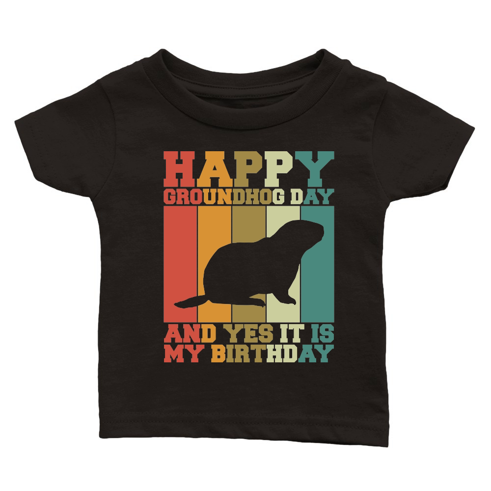 Happy Groundhog Day Birthday on 2nd February Retro Vintage T Shirt