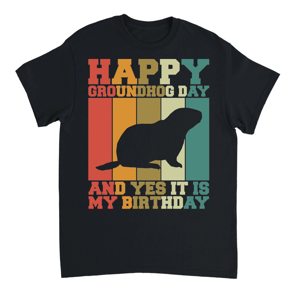 Happy Groundhog Day Birthday on 2nd February Retro Vintage T Shirt