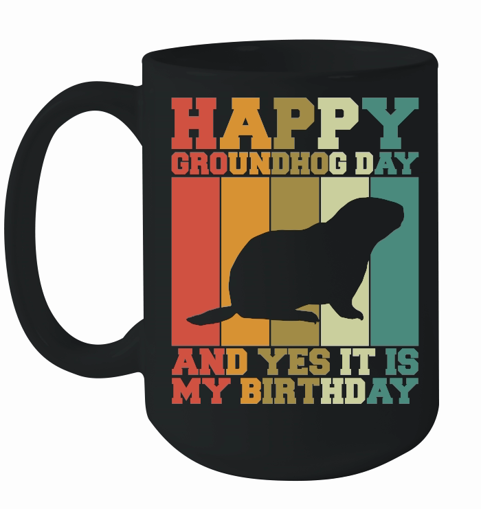 Happy Groundhog Day Birthday on 2nd February Retro Vintage T Shirt