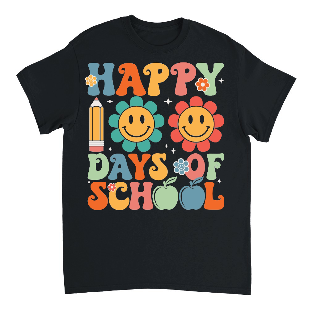 Retro Happy 100 Days of School Smiley