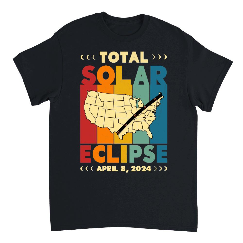 Vintage Total Solar Eclipse 2024 USA Map