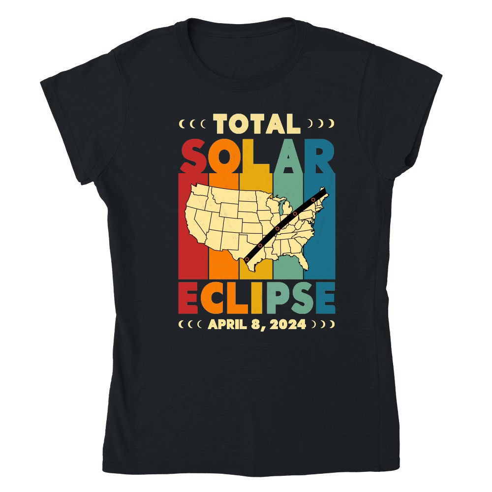 Vintage Total Solar Eclipse 2024 USA Map