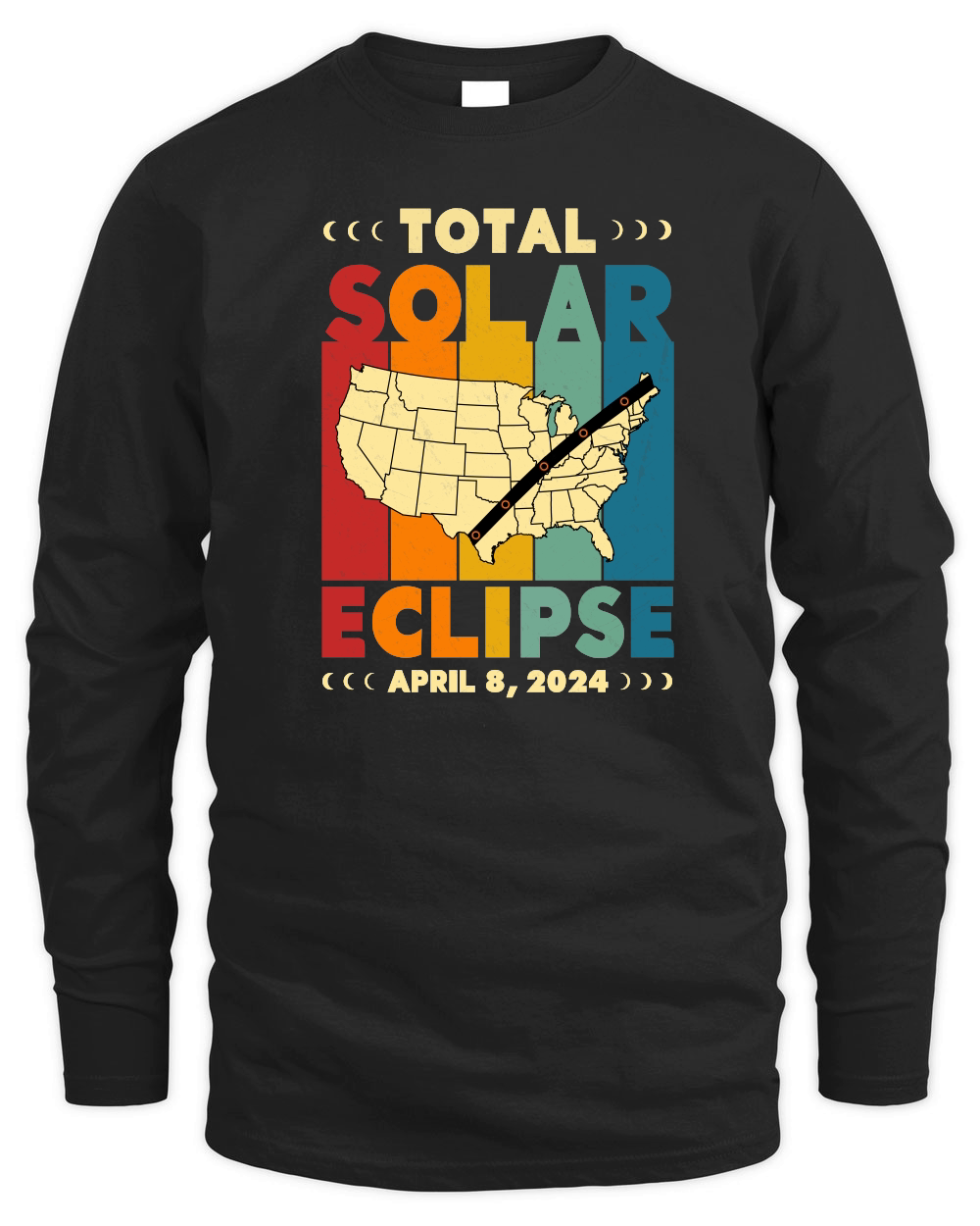 Vintage Total Solar Eclipse 2024 USA Map