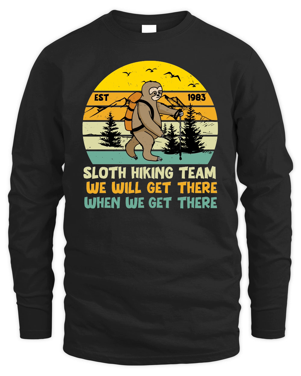 A220315 01 Sloth Svg, Sloth Hiking Team