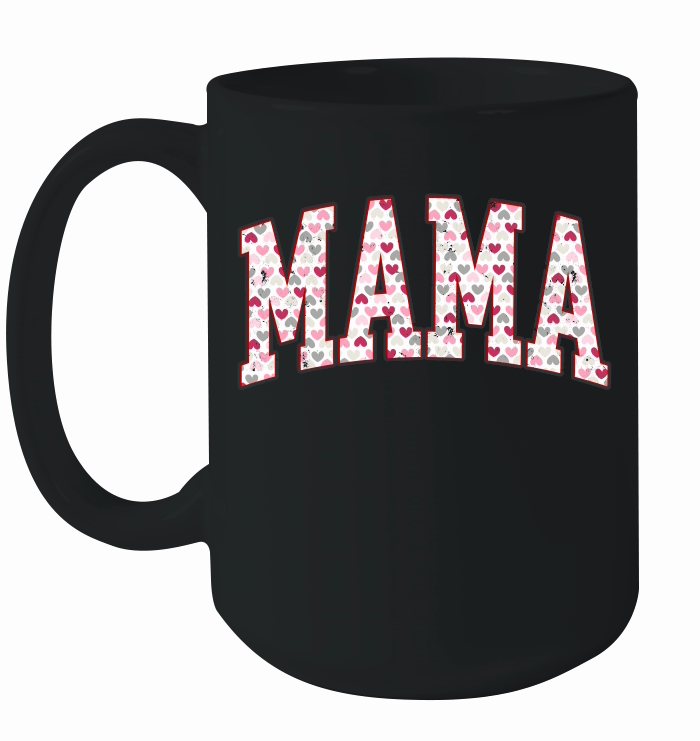 Mama Hearts Valentines Day Retro Varsity