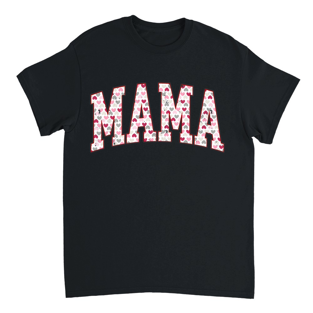 Mama Hearts Valentines Day Retro Varsity